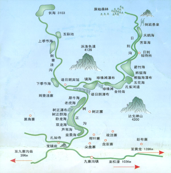 九寨沟景区导游图